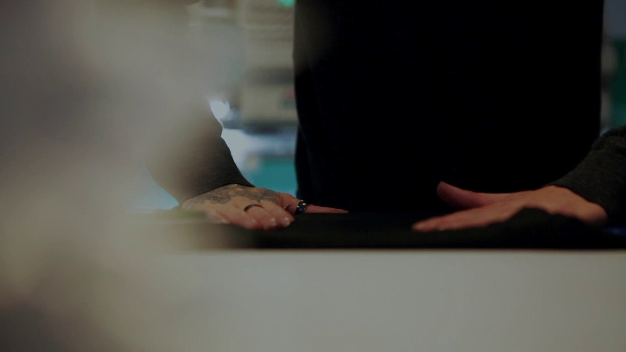 A quick detail shot of some new embroidered soft goods for our winter collection.