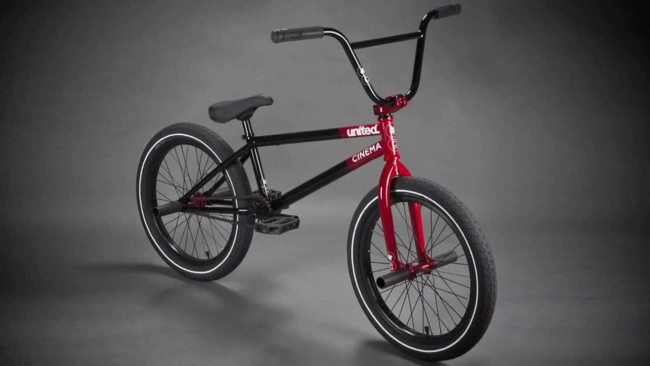 http://unitedbikeco.com/where-to-buy-united-bmx-product/<br /><br />We have joined forces with Cinema to bring you a complete bike that would look right at home next to Corey, Nathan's or the rest of the United/Cinema teams custom rides. The bike features aggressive street specific geometry with a 75.5° HT angle and 20.65″ top tube frame combined with a high rise top load stem, and 8.75″ x 28″ rise bars. The parts package on this ride is hard to beat, Anodized red Cinema ZX front and rear hubs, Cinema 333 double wall rims, 4 x Cinema P3 pegs, a United x Cinema pivotal seat, and Cinema Alloy valve caps to finish off the detailing. United Direct 2.3 tyres, Duo Resilite pedals, and a United nylon parts bag all go together to make this the go to bike for anyone looking for a complete bike ready to roll on the streets.<br /><br />http://unitedbikeco.com/products/2014-united-x-cinema-complete-bike/<br /><br />http://unitedbikeco.com/where-to-buy-united-bmx-product/<br /><br />UK £479.99<br />USA $499.99