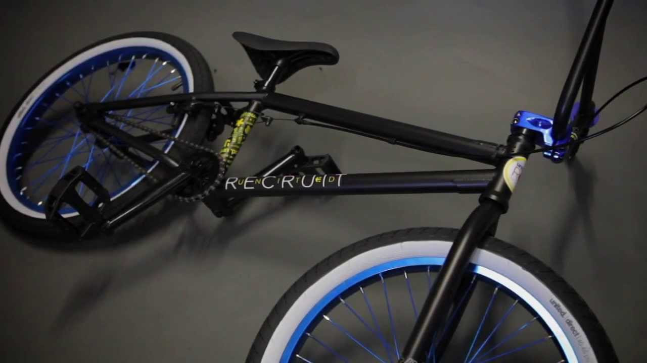 UK SRP £299.99<br />USA SRP $379.99<br />Australia SRP $399.99<br /><br />The 2014 United x Etnies Recruit. After what we did with the 2013 Recruit, improving it for 2014 was not going to be easy. We looked long and hard, and by tweaking a couple of areas we feel we have managed to do just that. We started by taking the bullet proof ultra loud fully sealed cassette from our Supreme line and put this on our entry level bike, we added a nice taper to the forks, improved the stem, and tightened up some of the geometry on the handlebars and frame to make this a perfect fit for that younger entry level rider. <br /><br />For it's first release we have teamed up with Etnies and through our shared pool of progressive riders Corey Martinez, Nathan Williams & Geoff Slattery we are offering the bike in three primary tones with bright pops of colour, and an entire collection of footwear and apparel, the United Colors of Etnies.<br /><br />http://unitedbikeco.com/products/2014-united-x-etnies-recruit/ ‎<br /><br />Top Tube Length 20 in<br />Frame Geometry HT: 75° / CS: 13.25 in / BB: 11.8 in / SO: 8 in<br />Material 1020 hi ten steel<br />Headtube Integrated<br />Dropouts 6mm thick, 14mm slots<br />Brake Mounts Welded 990<br />Fork Legs 1020 hi ten steel<br />Steerer Integrated race, 1020 hi ten steel<br />Fork Dropouts 5mm thick, 10mm slots<br />Handlebars 1020 hi ten H: 8.25 in x W: 28 in<br />Grips United w/nylon push in end<br />Headset United sealed bearing integrated<br />Stem United alloy front load with forged detail<br />Lever Alloy<br />Brake 990<br />Cranks 3pc tubular cromo, 8 spline, 170mm<br />BB United sealed bearing mid<br />Sprocket United design, 25t<br />Pedals Slim nylon/fibreglass mix<br />Chain Taya 410, Black<br />Rear Rim Single wall 36h, alloy, colour anodized<br />Front Rim Single wall 36h, alloy, colour anodized<br />Rear Hub 36h, sealed bearing cassette, 14mm axle<br />Driver 9t, 4 pawl, sealed bearings, ultra loud mech<br />Front Hub 36h, alloy looseball, 10mm axle<br />Rear Tyre United Direct 20 x 2.1, 65 psi<br />Front Tyre United Direct 20 x 2.3, 65 psi<br />Seat United padded integrated w/post<br />Seat Post Integrated with seat<br />Seat Clamp Alloy<br />Weight 25 lbs / 11.33 kg<br />Colours Black/Red, Black/Blue, Black/Green