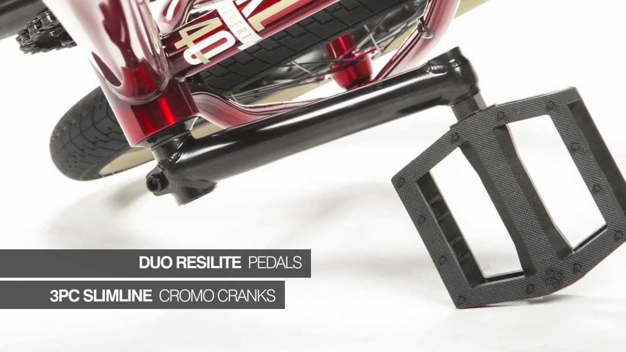 For more info visit: http://unitedbikeco.com/products/2013-kl40-expert-complete-bike/<br /><br />UK £439.99<br />USA $489.99<br />Aus $739.99<br /><br />For pricing in ny other country please contact your local bike shop: http://unitedbikeco.com/where-to-buy-united-bmx-product/<br /><br />Top Tube Length 21 in<br />Frame Geometry HT: 74.5° / CS: 13.75 in / BB: 11.5 in / SO: 8.5 in<br />Material 4130 Japanese seamless cromo DT, TT & CS<br />Headtube Integrated<br />Dropouts 6mm thick, 14mm slots<br />Brake Mounts Removable 990 pivots & guides<br />Fork Legs Tapered, 4130 cromo<br />Steerer Integrated race, 4130 cromo<br />Fork Dropouts 5mm thick cromo, machined holes, 10mm slots<br />Handlebars 4130 cromo H: 8.5 in x W: 29 in<br />Grips United 2013 w/nylon push in end<br />Headset United sealed bearing integrated<br />Stem United alloy top load with forged detail<br />Lever Alloy<br />Brake Tektro 990<br />Cranks 3pc slimline heat treated tubular cromo, 8 spline, 175mm<br />BB United sealed bearing mid<br />Sprocket United design, 25t<br />Pedals Duo 'Resilite'<br />Chain Taya 410, Black<br />Rear Rim Double wall, alloy, 36h<br />Front Rim Single wall 36h, alloy, aero design, colour anodized<br />Rear Hub 36h, sealed bearing alloy cassette, 14mm female axle<br />Driver 9t, 3 pawl, sealed bearing, loud mechanism<br />Front Hub 36h, alloy, sealed bearing, female axle<br />Rear Tyre United Direct 20 x 2.1, 65 psi<br />Front Tyre United Swerve 20 x 2.25, 65 psi<br />Seat United 2013 Pivotal slim microfibre / cord<br />Seat Post Pivotal<br />Seat Clamp Alloy w/machined detail<br />Weight 24.2 lbs / 11.02 kg<br />Colours Translucent Red/Tan & Translucent Black/Chrome