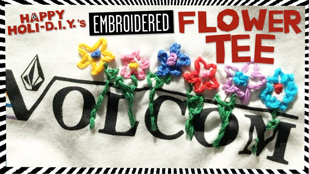 Give an old t-shirt, jacket, (or whatever) some floral flare with these easy peezy embroidery DIY.<br />May include a quick trip to the craft store, but after that you’re good to go!<br /><br />Details: https://www.volcom.com/blogs/truetothis/how-to-embroidered-t-shirt-tutorial-volcom-holi-d-i-y-s