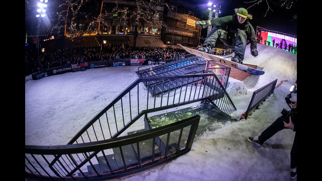 Saturday December 7 snowboarders from all over the world threw down some of the most unreal snowboarding to be seen on a contest setup. Benny Milam (USA) turned out to be the most creative and technical rider at the 2019 Rock A Rail. The Grote Markt in The Hague was packed with 10.000 people. Around 40.000 people watched the live webcast from all over the world (re-stream at rockarail.tv).