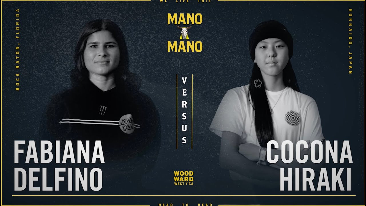 Fabiana Delfino and Cocona Hiraki face off game one of Round Three of the Women's Division for Mano A Mano 2023 at Woodward West.<br /><br />--<br /><br />Mano A Mano brings 32 of the world’s best transition skaters together for a single-elimination Game of S.K.A.T.E. tournament on the iconic Mini Ramp at Woodward West. <br /><br />--<br /><br />Go to Woodward: http://www.woodwardpa.com | http://www.woodwardwest.com | http://www.worldofwoodward.com<br /><br />Shop Woodward Apparel & Accessories: http://www.shopcampwoodward.com <br /><br />Subscribe: http://bit.ly/subscribe2woodward​ <br /><br />Facebook: http://facebook.com/woodwardcamp​ <br />Instagram: http://instagram.com/woodwardcamp​ <br />Twitter: http://twitter.com/woodwardcamp