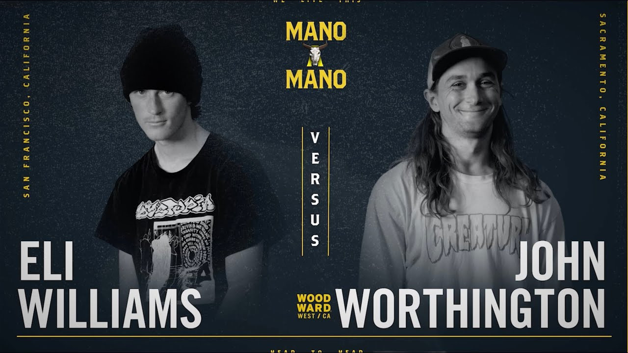 Eli Williams takes on John Worthington in the third game of Round 1, Mano A Mano 2023. <br />--<br /><br />Mano A Mano brings 32 of the world’s best transition skaters together for a single-elimination game of S.K.A.T.E. tournament on the iconic Mini Ramp at Woodward West. <br /><br />--<br /><br />Go to Woodward: http://www.woodwardpa.com | http://www.woodwardwest.com | http://www.worldofwoodward.com<br /><br />Shop Woodward Apparel & Accessories: http://www.shopcampwoodward.com <br /><br />Subscribe: http://bit.ly/subscribe2woodward​ <br /><br />Facebook: http://facebook.com/woodwardcamp​ <br />Instagram: http://instagram.com/woodwardcamp​ <br />Twitter: http://twitter.com/woodwardcamp