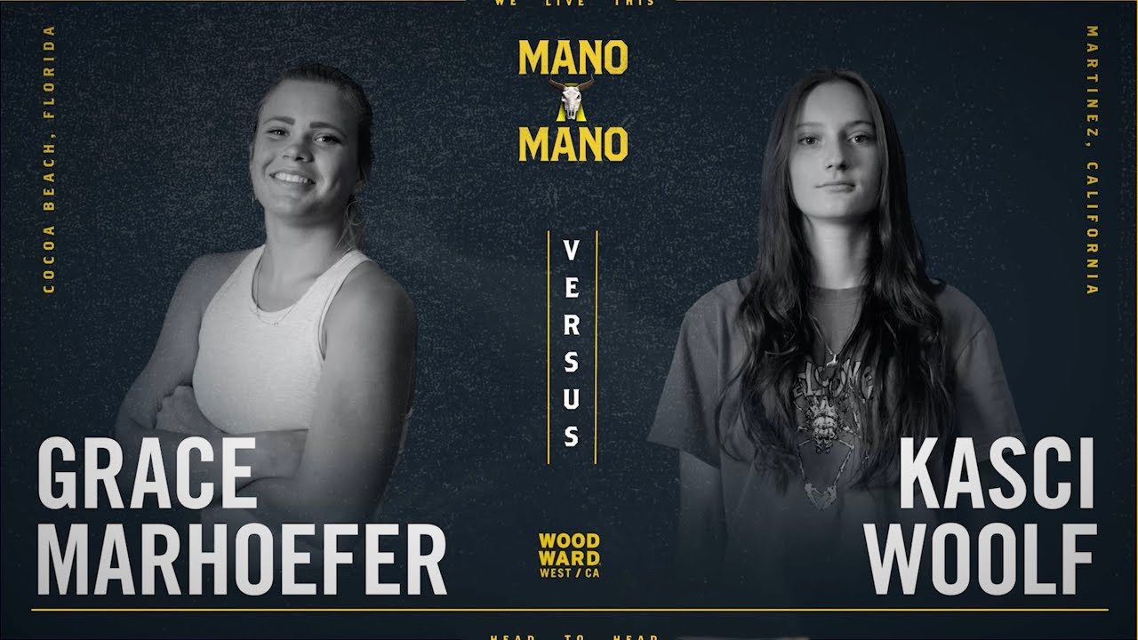 Grace Marhoefer and Kasci Woolf kick off the second match in our Women's Division for Mano A Mano 2023 at Woodward West.<br /><br />--<br /><br />Mano A Mano brings 32 of the world’s best transition skaters together for a single-elimination Game of S.K.A.T.E. tournament on the iconic Mini Ramp at Woodward West. <br /><br />--<br /><br />Go to Woodward: http://www.woodwardpa.com | http://www.woodwardwest.com | http://www.worldofwoodward.com<br /><br />Shop Woodward Apparel & Accessories: http://www.shopcampwoodward.com <br /><br />Subscribe: http://bit.ly/subscribe2woodward​ <br /><br />Facebook: http://facebook.com/woodwardcamp​ <br />Instagram: http://instagram.com/woodwardcamp​ <br />Twitter: http://twitter.com/woodwardcamp