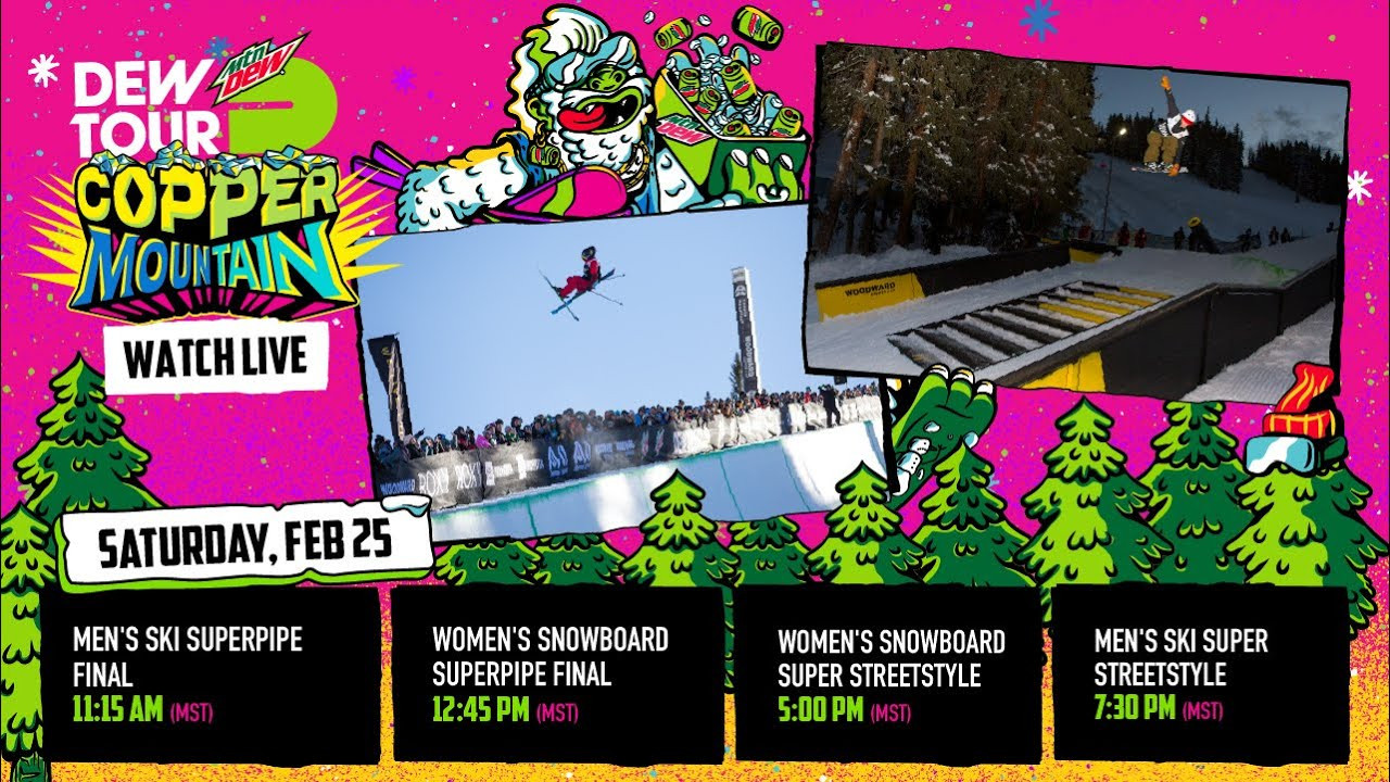 Watch the live stream of the 2023 men's ski and women's snowboard superpipe final here at Dew Tour broadcasting from Copper Mountain, Colorado. #dewtour <br /><br />Tune back in later this evening for the women's snowboard and men's ski super streetstyle qualifier and finals under the lights here: https://www.youtube.com/watch?v=0vlCzBotqp0<br /><br />Saturday, February 25 Schedule (All times in MST, subject to change)<br />11:15 AM - 12:15 PM Men's Ski Superpipe Final<br />12:45 PM – 1:45 PM Women's Snowboard Superpipe Final<br />5:00 PM – 6:30 PM Women's Snowboard Super Streetstyle Qualifier and Final<br />7:30 PM – 9:00 PM Men's Ski Super Streetsyle Qualifier and Final<br /><br />--<br />Go to Woodward: www.woodwardpa.com | www.woodwardwest.com | www.worldofwoodward.com<br /><br />Shop Woodward Apparel & Accessories: www.shopcampwoodward.com <br /><br />Subscribe: http://bit.ly/subscribe2woodward​ <br /><br />Facebook: http://facebook.com/woodwardcamp​ <br />Instagram: http://instagram.com/woodwardcamp​ <br />Twitter: http://twitter.com/woodwardcamp