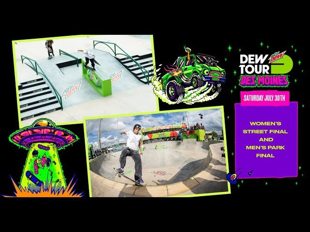 Watch the live broadcast of the 2022 Dew Tour in Des Moines, Iowa, from Lauridsen Skatepark, featuring some of the world’s best skateboarders and adaptive athletes. Dew Tour closes out with the women’s street final and the men’s park final. Scroll down below for event details and the full evening’s Schedule. #dewtour<br /><br />Event Details<br />The women’s skateboarding street final features eight of the world’s best skateboarders, where each competitor will be allotted three runs with 45-seconds for a chance to put together their best tricks for the judges. In the end, their best and highest-scoring run counts towards their final result.<br /> <br />The men’s skateboarding park final features 12 of the world’s best park skateboarders, where each competitor will be allotted three runs with 45-seconds for a chance to put together their best tricks for the judges. In the end, their best and highest-scoring run counts towards their final result.<br /> <br /><br />7/30/22 Schedule: (all times in CST)<br />7:00 – 8:00 pm Women’s Skateboarding Street Final<br />8:20 – 9:50 pm Men’s Skateboarding Park Final<br /><br /><br />--<br /><br />Go to Woodward: www.woodwardpa.com | www.woodwardwest.com | www.worldofwoodward.com<br /><br />Shop Woodward Apparel & Accessories: www.shopcampwoodward.com <br /><br />Subscribe: http://bit.ly/subscribe2woodward​ <br /><br />Facebook: http://facebook.com/woodwardcamp​ <br />Instagram: http://instagram.com/woodwardcamp​ <br />Twitter: http://twitter.com/woodwardcamp