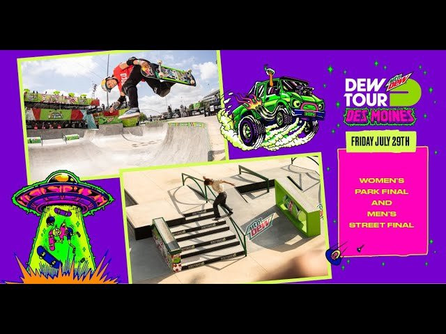 Watch the live broadcast of the 2022 Dew Tour in Des Moines, Iowa, from Lauridsen Skatepark, featuring some of the world’s best skateboarders and adaptive athletes. Day one kicks off with the women’s and men’s adaptive street final, presented by Toyota, followed by the women’s skateboarding park final and the men’s skateboarding street final to end the night. Scroll down below for event details and the entire evening’s Schedule. #dewtour<br /><br />Event Details<br />The women’s skateboarding park final features eight of the world’s best athletes. Each competitor will be allotted three runs with 45-seconds for a chance to put together their best tricks for the judges. In the end, their best and highest-scoring run counts towards their final result.<br /><br />The men’s skateboarding street final features 12 of the world’s best skateboarders, where each competitor will be allotted three runs with 45-seconds for a chance to put together their best tricks for the judges. In the end, their best and highest-scoring run counts towards their final result.<br /> <br />7/29/22 Schedule: (all times in CST)<br />6:30 – 7:30 pm Women’s Park Final<br />8:00 – 9:15 pm Men’s Street Final<br /><br /><br />--<br /><br />Go to Woodward: www.woodwardpa.com | www.woodwardwest.com | www.worldofwoodward.com<br /><br />Shop Woodward Apparel & Accessories: www.shopcampwoodward.com <br /><br />Subscribe: http://bit.ly/subscribe2woodward​ <br /><br />Facebook: http://facebook.com/woodwardcamp​ <br />Instagram: http://instagram.com/woodwardcamp​ <br />Twitter: http://twitter.com/woodwardcamp