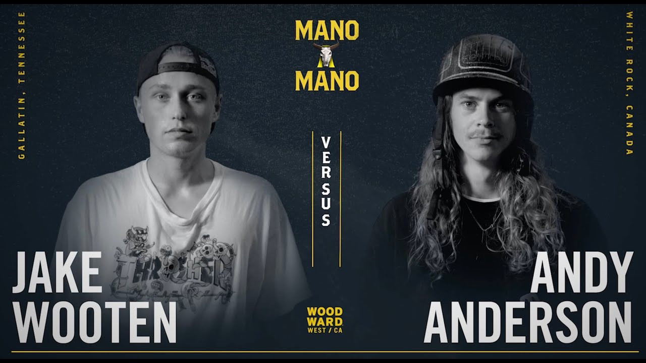Jake Wooten takes on Andy Anderson in the third game of Round 2, Mano A Mano 2022. <br />--<br /><br />Mano A Mano brings 24 of the world’s best transition skaters together for a single-elimination Game of S.K.A.T.E. tournament on the iconic Mini Ramp at Woodward West. <br /><br />New for 2022 is an 8-skater women’s division featuring top pros and up-and-coming talent, along with a handful of bonus challenges for cash prizes. <br /><br />--<br /><br />Go to Woodward: http://www.woodwardpa.com | http://www.woodwardwest.com | http://www.worldofwoodward.com<br /><br />Shop Woodward Apparel & Accessories: http://www.shopcampwoodward.com <br /><br />Subscribe: http://bit.ly/subscribe2woodward​ <br /><br />Facebook: http://facebook.com/woodwardcamp​ <br />Instagram: http://instagram.com/woodwardcamp​ <br />Twitter: http://twitter.com/woodwardcamp