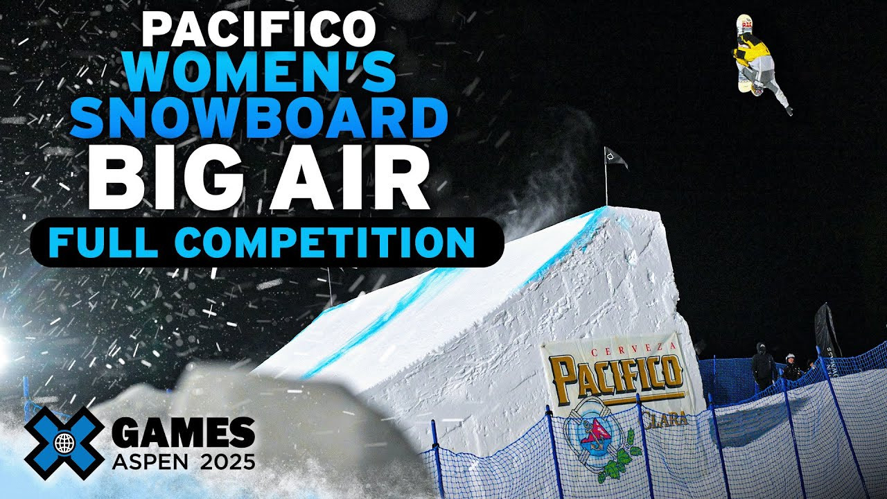 Watch the full Pacifico Women’s Snowboard Big Air event from X Games Aspen 2025! <br /><br />How medal event is judged:<br />1 heat of 16 athletes competing with two :45 second runs each. Best run counts, scored 1-100. If an athlete falls during their run, the clock buzzer will sound and the run is over. Top 8 athletes from the elimination will advance to the final. Judges will score competitors throughout the contest.<br /><br />HOW TO WATCH<br />Join us for the ultimate celebration of action sports! For the full X Games Aspen 2025 schedule, click here: xgames.com/howtowatch <br /><br />#XGames #XGamesAspen #snowboarding #XGamesAspen2025<br /><br />____<br /><br />X Games — your destination for all things action sports, music, lifestyle and everything in between. <br /><br />Visit our official homepage at http://xgames.com for more coverage and highlights.<br /><br />SUBSCRIBE: https://www.youtube.com/XGames<br /><br />Check us on Social @XGames:<br />Instagram ► https://instagram.com/xgames<br />TikTok ► https://www.tiktok.com/@XGames<br />Twitter ► https://twitter.com/xgames<br />Facebook ► https://facebook.com/XGames<br />Twitch ► https://www.twitch.tv/xgames<br />Snapchat ► @xgames<br />Text Us! ► (772) 494-2637<br /><br />Thanks for watching #XGames!