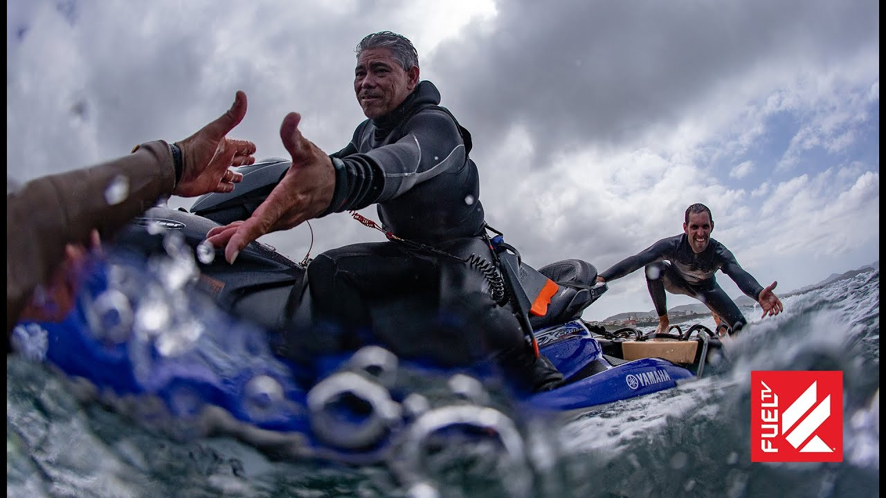Big wave surfers gathered in Ribeira Grande, Azores, for an ocean safety and rescue event organized by Brian Keaulana, Pat Chong Tim, Danilo Couto and Kohl Christensen from the Big Wave Risk Assessment Group.