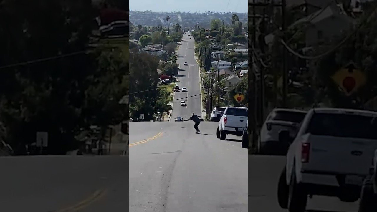 The ever-increasing thrills of skateboarding's most elemental joyride- the hillbomb! #skateboarding