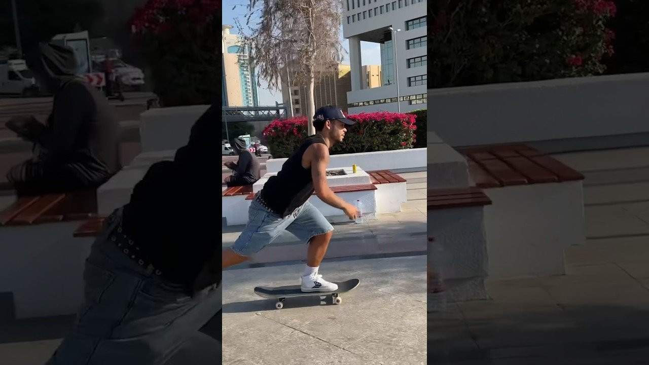 Lucas takes a lap around a perfect skate plaza in Dubai! #skateboarding