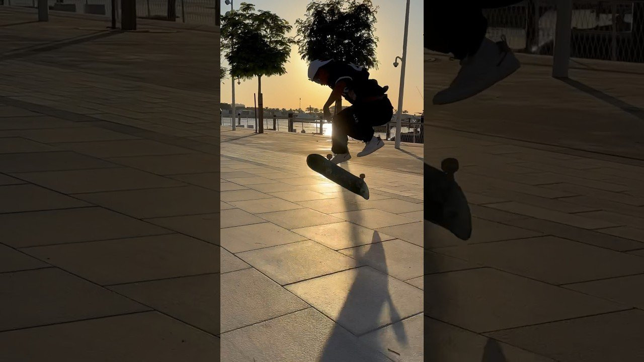 🌅 Dubai sunset sesh with Margie Didal in between skating the World Skate events! #skatelife