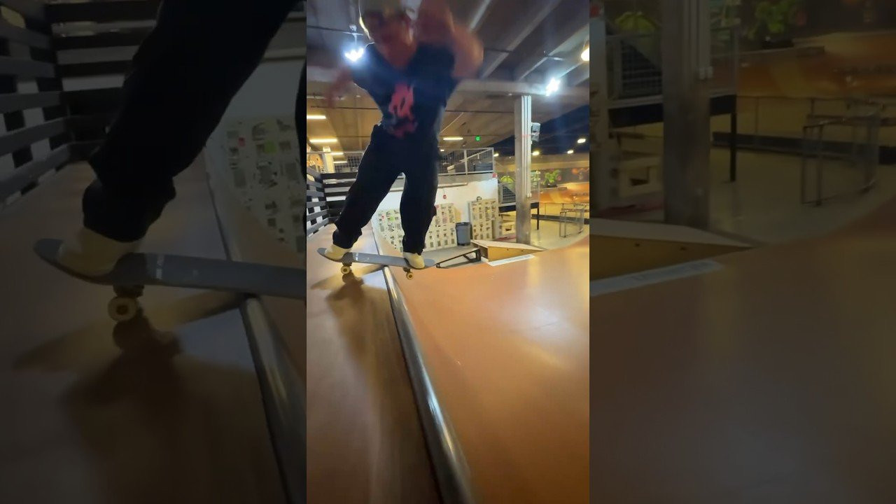 Jake Wooten Frontside Nollie Fakie 5-0 to Back Lip and then Alley-Oop Backside Fakie Nosegrind to Lipslide. How great is a mini-ramp? #skateboarding