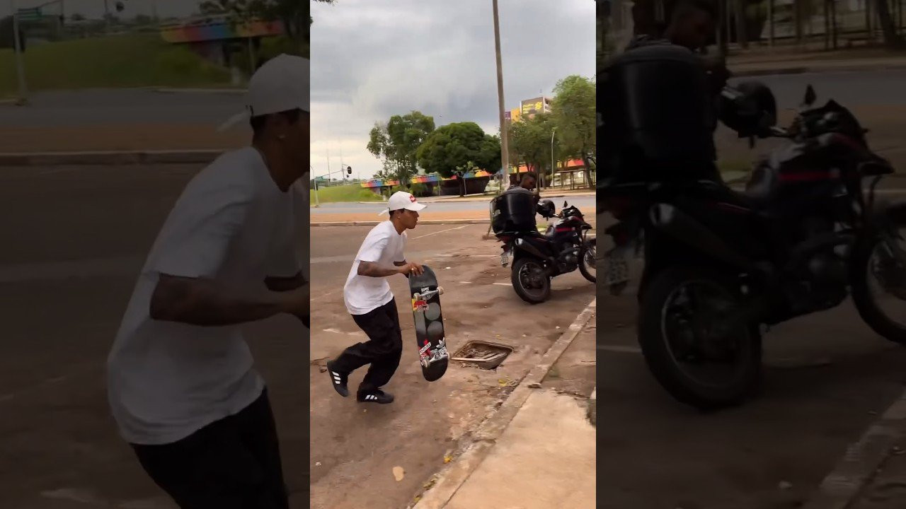 Felipe Gustavo throws down a no-push two-piece line back to back at a rad double ledge spot in Brazil! #skateboarding