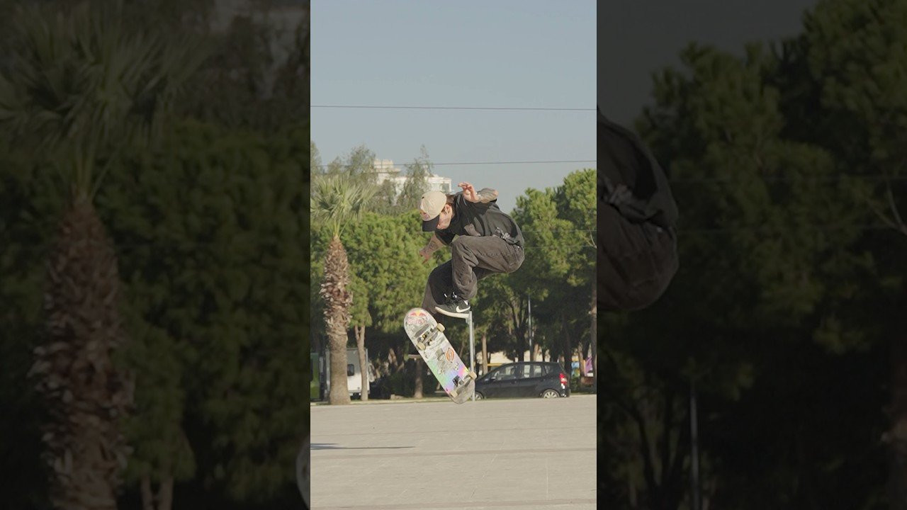 Berke Dikiscioglu tames a wild 540 Pop Shove-It on flat! #skateboarding