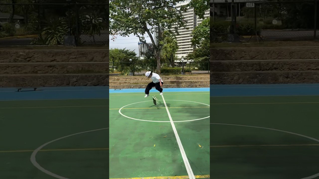 Nothing but net! Margielyn Didal is back on her board after recovering from her hurt ankle. #skateboarding