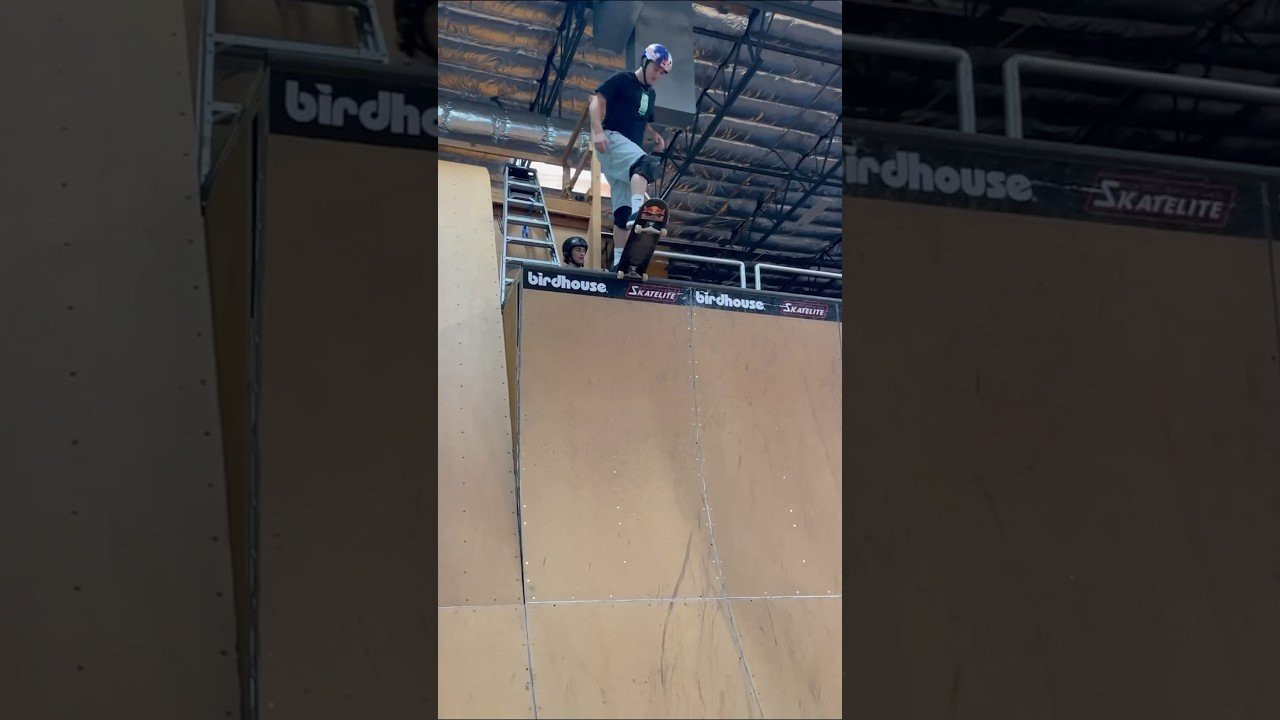 Italy's Alessandro Mazzara demonstrating his progress at the Birdhouse ramp in California! #skateboarding