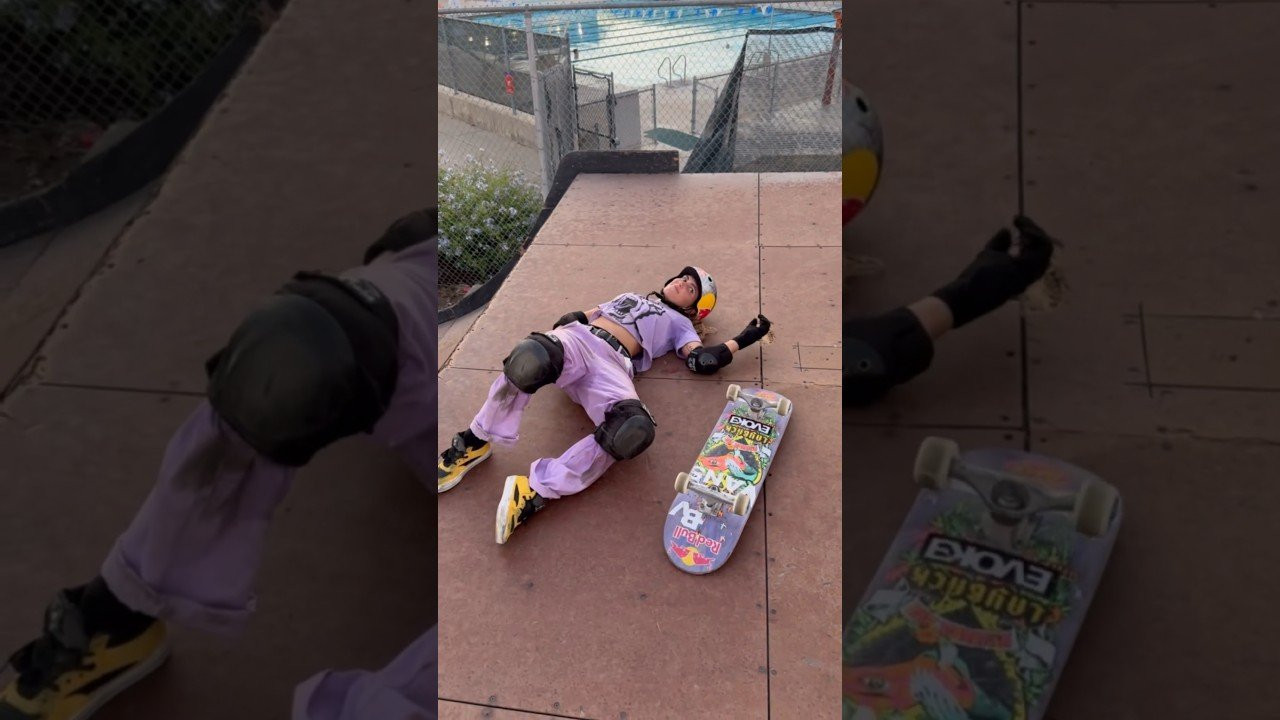 Brazil's Yndi Asp making the most of some different terrain while filming in the US for Santa Cruz! #skateboarding