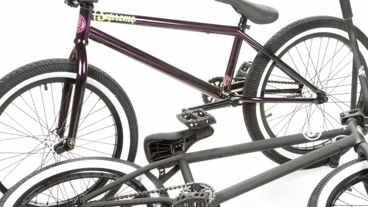 For more info visit: http://unitedbikeco.com/products/2013-supreme-su1-complete-bike/<br /><br />Top Tube Length 20.75 in<br />Frame Geometry HT: 75° / CS: 13.25 in / BB: 11.8 in / SO: 8.35 in<br />Material 4130 seamless Japanese cromo TT, DT & CS<br />Headtube Integrated<br />Dropouts 6mm thick, 14mm slots<br />Brake Mounts Removable 990 pivots & guides<br />Fork Legs Tapered, 4130 cromo<br />Steerer Integrated race, 4130 cromo<br />Fork Dropouts 5mm thick cromo, machined holes, 10mm slots<br />Handlebars 4130 cromo H: 8.5 in x W: 28.5 in<br />Grips United 2013 flangeless w/nylon push in end<br />Headset United sealed bearing integrated<br />Stem United alloy front load with cnc detail<br />Lever Alloy<br />Brake Tektro 990<br />Cranks 3pc slimline heat treated tubular cromo, 8 spline, 170mm<br />BB United sealed bearing mid<br />Sprocket United alloy, 25t<br />Pedals Eclat 'Surge' nylon<br />Chain Taya 410, Black<br />Rear Rim Double wall, alloy, 36h, colour anodized<br />Front Rim Double wall, alloy, 36h, colour anodized<br />Rear Hub 36h, sealed bearing alloy cassette, 14mm axle<br />Driver 9t, 4 pawl, sealed bearing, ultra loud mech<br />Front Hub 36h, alloy, sealed bearing, female axle<br />Rear Tyre United Swerve 20 x 2.25, 65 psi<br />Front Tyre United Swerve 20 x 2.25, 65 psi<br />Seat United 2013 Pivotal mid<br />Seat Post Pivotal<br />Seat Clamp Invest cast integrated with frame<br />Weight 24 lbs / 10.88 kg<br />Colours Flat Black/White & High Gloss Purple/White