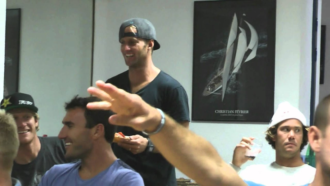 Every year, the best surfers in the world retire to a basement beside a French lake to discuss surfing's future and their part in it. <br /><br />Sure, they may be cut-throat competitive animals in one of the most highly individualistic sports in the world: but when it comes to serious matters on dry land, they are united through their player organization, the WPS. <br /><br />The surfers switched off their camera throughout the guts of the meeting, here's a glimpse of Sunday night's pow-wow at Le Mercedes Hotel.
