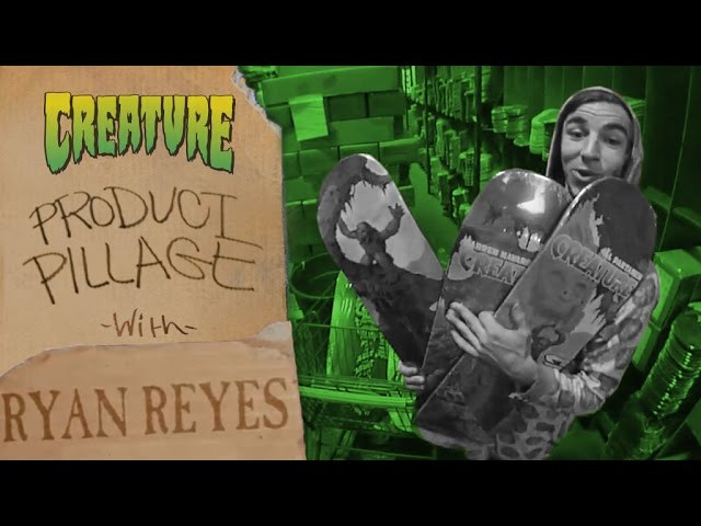 Ryan Reyes slides through the NHS warehouse with a few fiends to pillage and plunder goods from some of his sponsors. It's all there, Creature, Krux, Bronson and MOB. Check out what Ryan likes and comment below for a chance to win some of Ryan's gear!<br /><br />Follow Ryan Reyes @ https://www.instagram.com/ryrey/<br />Filmed by: DAF Noah https://www.instagram.com/dafnoah/<br /><br />http://www.creatureskateboards.com/<br /><br />Follow the Fiend Club:<br />Facebook: https://www.facebook.com/CreatureSkat...<br />Instagram: https://instagram.com/creaturefiends/<br />Twitter: https://twitter.com/creaturefiends<br />Tumblr: http://creatureskateboards.tumblr.com/