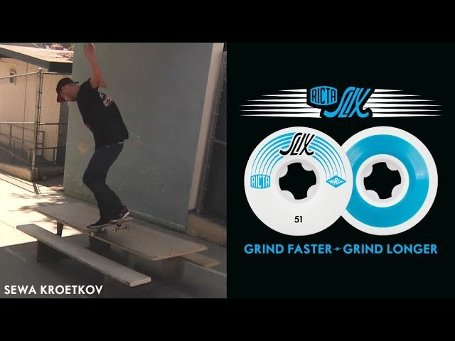 Grind Faster – Grind Longer! The revolution in skateboard wheel technology continues... Ricta Slix combine the NRG Formula, proven THE fastest urethane in skateboarding, with a custom molded TPU slide insert for three times more slip and minimal drag on the inside of the wheel for longer and faster grinds. 81b is hard and fast!<br /><br />@rictawheels<br />@sewakroetkov<br /><br />SUBSCRIBE to the First Video Mag In Skateboarding!<br />http://bitly.com/SubscribeToStrangeNotes<br /><br />Stay Social!<br />https://www.facebook.com/strangenotes87<br />https://twitter.com/strangenotes<br />http://instagram.com/strangenotes