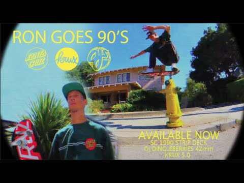 Ron Whaley relives the glorious time in skating that was the 1990's. Haggard footage, harsh editing, cut off pants, big shirts and of course the proper 90's skateboard equipment; a football shaped deck and tiny wheels. All filmed in one day... just like the good ol' days.<br />Deck: Santa Cruz 1990 Strip. Trucks: Krux 5.0 Silver. Wheels: OJ 42mm Dingle Berries.