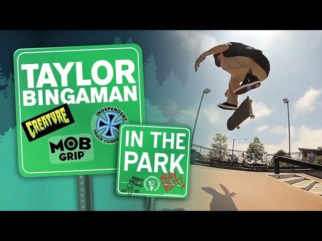 Taylor Bingaman is an all terrain shredder! Watch as he shreds the skatepark with some homies in this "In the Park" for Creature Skateboards, Independent Trucks and Mob Grip. Strange Notes skateboarding.<br /><br />@taylor_bingaman<br />@creaturefiends<br /><br />http://creatureskateboards.com<br /><br />Stay Connected with Strange Notes<br />Subscribe - http://bit.ly/snotessubscribe<br />Facebook - http://fb.com/strangenotes87<br />Instagram - http://instagram.com/strang...<br />Twitter - http://twitter.com/strangen...<br /><br />http://strangenotes.com