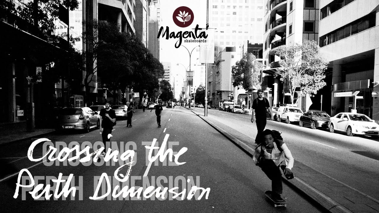 http://www.magentaskateboards.com/<br />http://www.facebook.com/magentaskateboards<br />Magenta presents 'Crossing the Perth Dimension' - A short film about our connection with the skateboard scene of the remote city of Perth, Australia. <br /><br />Produced by Vivien Feil<br />Filmed by Josh Roberts<br />Edited by Josh Roberts<br />Super 8 Film by Josh Roberts, Leo Valls, James Whineray<br />Analog Photography by Liu Puli, James Whineray & Garth Mariano<br /><br />Featuring the skateboarding of Leo Valls, Jimmy Lannon, Koichiro Uehara, James Whineray, Josh Roberts, Liu Puli, Steve Bailey, Ricky Watt, Glenn Palmer, James Ahern, Harry Clark, Eugene Stewart & Leigh Barlow.<br /><br />Supported by local Perth Beyond Skateshop & Buttergoods Clothing<br /><br />AUSTRALIA x FRANCE x USA x JAPAN<br />WORLDWIDE CONNECTIONS - PERTH AUSTRALIA <br />MAGENTA SKATEBOARDS 2013 - 2014
