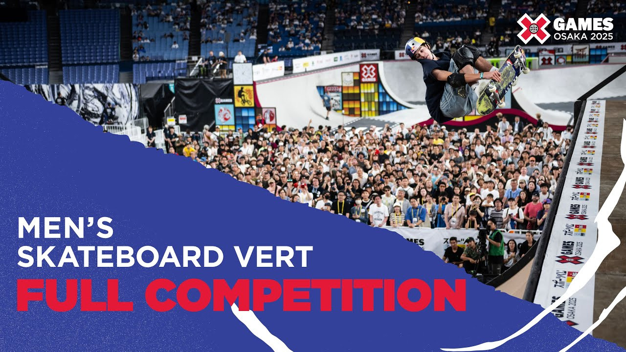 Watch the full Men’s Skateboard Vert competition from X Games Osaka 2025 in Japan!<br /><br />How medal event is judged:<br />Playoffs: 1 heat of 8 athletes with 2 runs each (0:30 seconds maximum per run), best run counts. Runs will be scored 1-100. Athletes ranked 1-4 will advance to the final.<br />Finals: Athlete scores are reset to zero after playoffs. 1 heat of 4 athletes with 2 runs each (0:30 seconds maximum per run), best run counts. Runs will be scored 1-100. <br /><br />Vert is a style of skateboarding that involves performing tricks on a large U-shaped ramp called a halfpipe or vert ramp. The rider gains speed by pumping up and down the ramp, building momentum for aerial maneuvers that can reach heights exceeding 10 feet. Skaters perform a variety of tricks, including spins, flips and grabs, while soaring through the air above the ramp. Skateboard vert requires a combination of speed, agility and courage, as riders must maintain control while executing complex aerial maneuvers at high speeds. In contests, skaters perform a series of tricks, with judges awarding points based on the difficulty, execution and overall style.<br /><br />#XGames #XGamesOsaka #XGamesJapan #Skateboarding