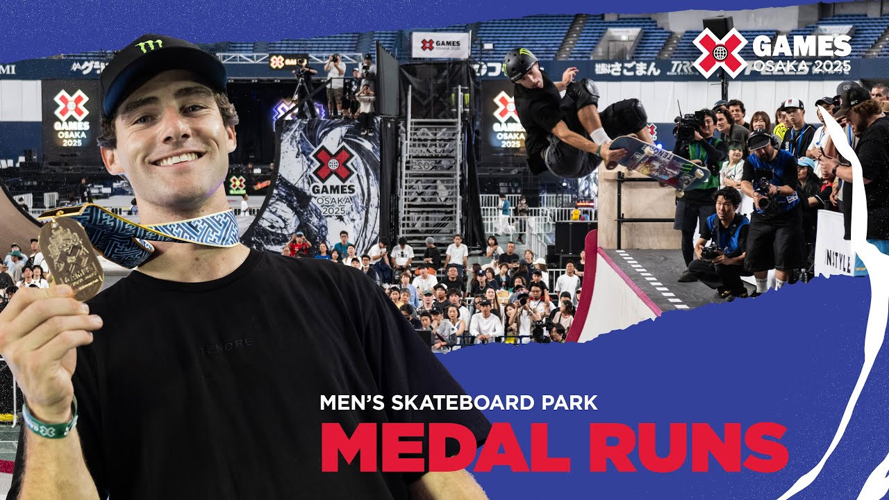 Watch the top 3 podium runs of Men’s Skateboard Park from X Games Osaka 2025 in Japan!<br /><br />How medal event is judged:<br />Playoffs: 1 heat of 8 athletes with 2 runs each (0:45 seconds maximum per run), best run counts. Runs will be scored 1-100. Athletes ranked 1-4 will advance to the final.<br />Finals: Athlete scores are reset to zero after playoffs. 1 heat of 4 athletes with 2 runs each (0:45 seconds maximum per run), best run counts. Runs will be scored 1-100. <br /><br />Park is a style of skateboarding featuring a variety of obstacles such as ramps, bowls, quarterpipes and ledges arranged in a challenging and creative layout. Skateboarders use these obstacles to perform a variety of tricks, airs and grinds, incorporating a majority or all features into a single run. Competitors will be judged based on execution of maneuvers, degree of difficulty, variety, continuity of run, originality and style, amplitude (height of airs) and use of the course.<br /><br />#XGames #XGamesOsaka #XGamesJapan #Skateboarding <br />____<br /><br />X Games — your destination for all things action sports, music, lifestyle and everything in between. <br /><br />Visit our official homepage at http://xgames.com for more coverage and highlights.<br /><br />SUBSCRIBE: https://www.youtube.com/XGames<br /><br />Check us on Social @XGames:<br />Instagram ► https://instagram.com/xgames<br />TikTok ► https://www.tiktok.com/@XGames<br />Twitter ► https://twitter.com/xgames<br />Facebook ► https://facebook.com/XGames<br />Twitch ► https://www.twitch.tv/xgames<br />Snapchat ► @xgames<br />Text Us! ► (772) 494-2637<br /><br />Thanks for watching #XGames!