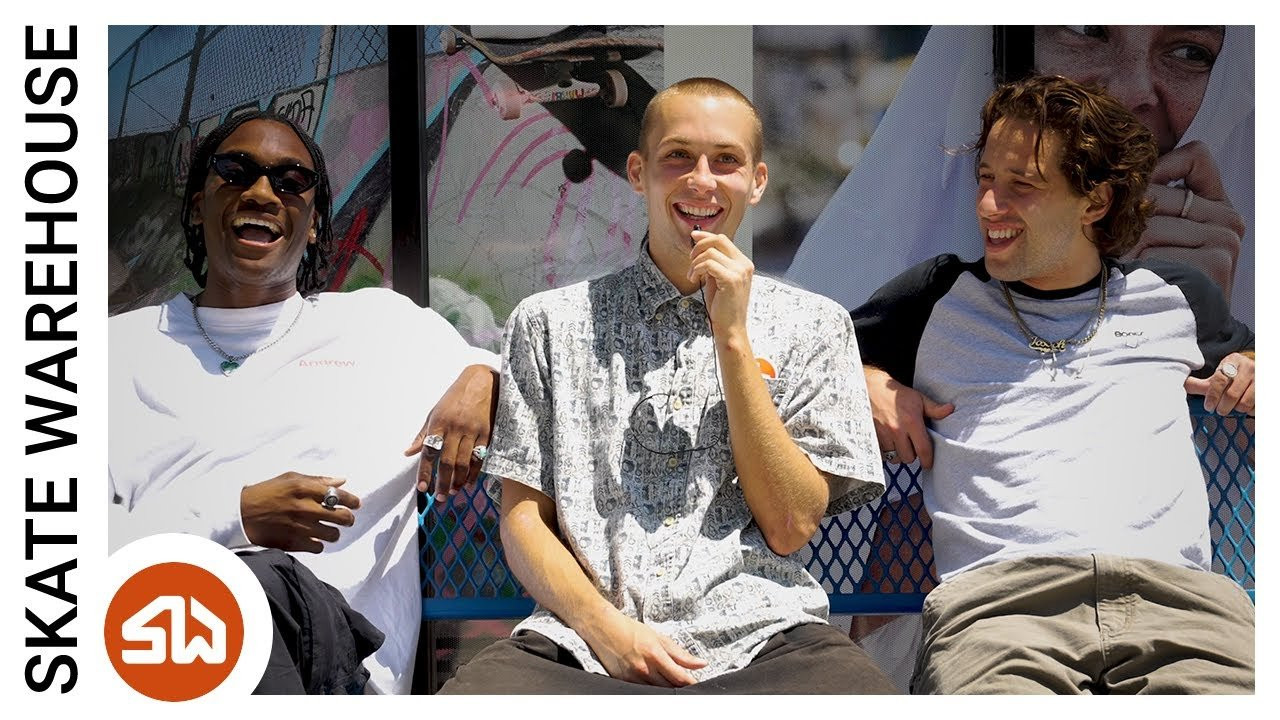 Joey, Dru, and Matt from Jacuzzi sit down for a good ol' time at Skate Warehouse<br /><br />Follow them here:<br />Joey: https://www.instagram.com/joeymarrone/<br />Dru: https://www.instagram.com/prettydrujames/<br />Matt: https://www.instagram.com/mattsavidakis/<br /><br />Shop Jacuzzi: https://bit.ly/JacuzziUnlimited<br /><br />Filmed & Edited by Mikey Vedrin<br /><br />Facebook: https://www.facebook.com/SkateWarehouse<br />Twitter: https://twitter.com/skate_warehouse<br />Instagram: http://instagram.com/skatewarehouse<br />Google+: https://plus.google.com/+SkateWarehouse/<br /><br /><br />Music: <br />Selfcare Sunday VOPG2GJJFGF2XSSP <br />Smooth Perpetrator YU0VXYMNMQH2GZ3V <br />Purple Baggin 6N2LCQX2V2ZFETAL