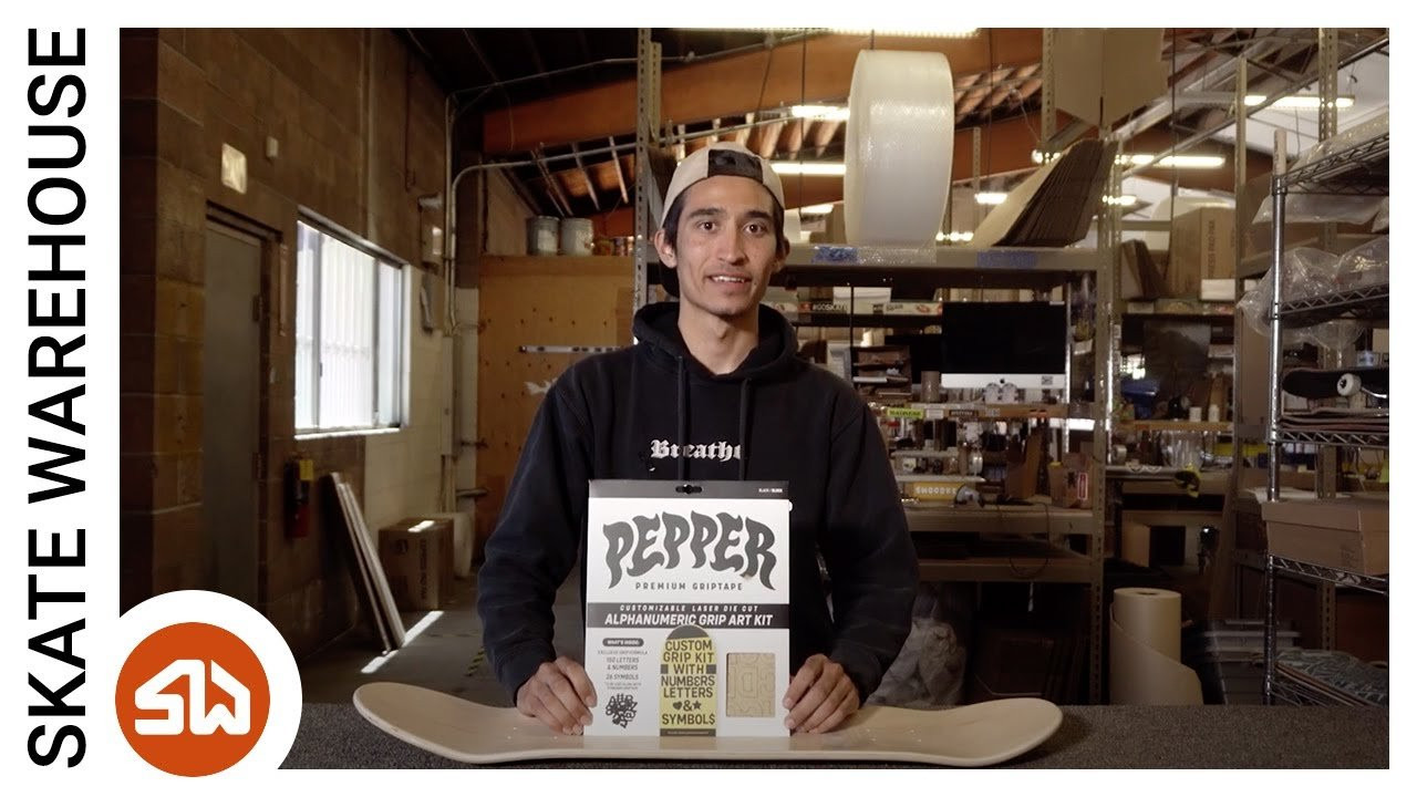 Pick up the Pepper Custom Griptape Kit to personalize your next board! <br /><br />Shop now: https:https://www.skatewarehouse.com/Pepper_G5_Alpha__Custom_Griptape_Kit/descpage-PGACGT.html<br /><br />Filmed & Edited by Mikey Vedrin<br /><br />Shop: https://www.skatewarehouse.com<br />Facebook: https://www.facebook.com/SkateWarehouse<br />Twitter: https://twitter.com/skate_warehouse<br />Instagram: http://instagram.com/skatewarehouse