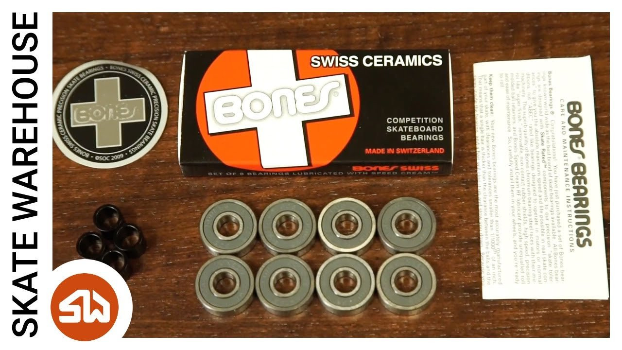 Shop Bones Ceramic Swiss Bearings: http://bit.ly/Ceramic_Swiss<br /><br />This video will break down Bones Ceramic Swiss Bearings and show you what comes with each set when ordered. Stay tuned for more description videos to help find the right product for you!<br /><br />Shop Bones Ceramic Swiss Bearings: http://bit.ly/Ceramic_Swiss<br /><br />Filmed & Edited by Chandler Beck<br /><br />Facebook: https://www.facebook.com/SkateWarehouse<br />Twitter: https://twitter.com/skate_warehouse<br />Instagram: http://instagram.com/skatewarehouse<br />Google+: https://plus.google.com/+SkateWarehouse/
