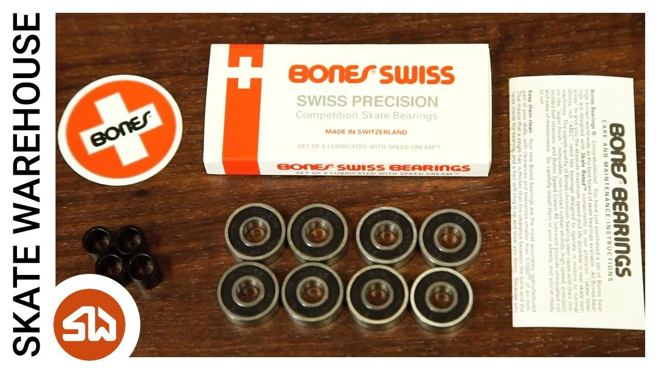 Shop Bones Swiss Bearings: http://bit.ly/Bones_Swiss<br /><br />This video will break down Bones Original Swiss Bearings and show you what comes with each set when ordered. Stay tuned for more description videos to help find the right product for you!<br /><br />Shop Bones Swiss Bearings: http://bit.ly/Bones_Swiss<br /><br />Filmed & Edited by Chandler Beck<br /><br />Facebook: https://www.facebook.com/SkateWarehouse<br />Twitter: https://twitter.com/skate_warehouse<br />Instagram: http://instagram.com/skatewarehouse<br />Google+: https://plus.google.com/+SkateWarehouse/