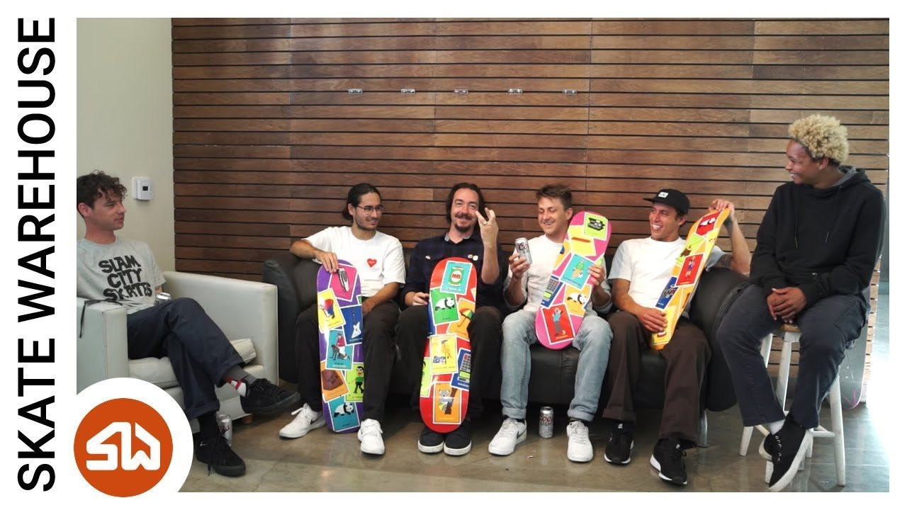 Shop Enjoi Decks: http://bit.ly/_Enjoi<br /><br />The Enjoi team shows off some of there new boards in a classic Enjoi way! Nothing but laughs with this crew. The 2 series that they showed are the Slick Chicks and the La Loteria series. Check it out!<br /><br />Shop Enjoi Decks: http://bit.ly/_Enjoi<br /><br />Filmed & Edited by Chandler Beck<br /><br />Facebook: https://www.facebook.com/SkateWarehouse<br />Twitter: https://twitter.com/skate_warehouse<br />Instagram: http://instagram.com/skatewarehouse<br />Google+: https://plus.google.com/+SkateWarehouse/