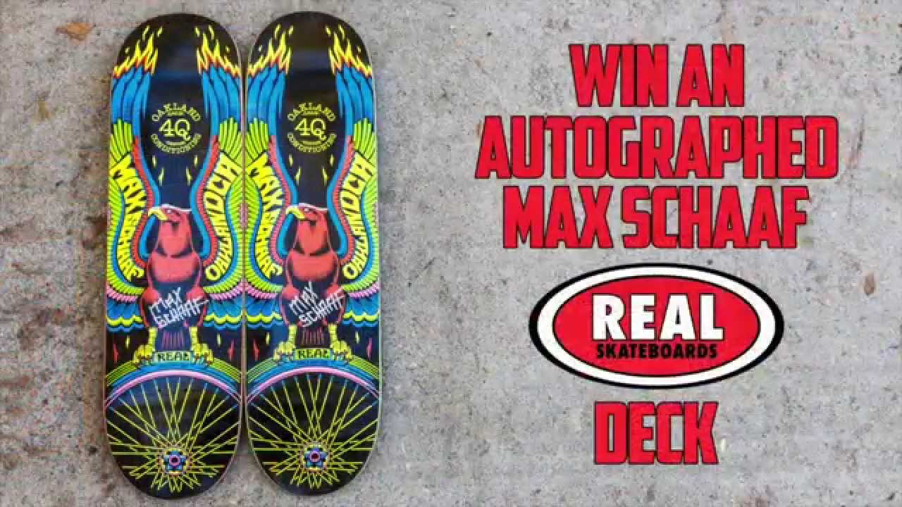 Enter HERE: http://bit.ly/1KWqrRx<br />We're hosting an instagram contest to give you a chance to win one of two autographed Max Schaaf Real decks! Hit the link above to find out how!<br /><br />Had your Daily Dose? Get yours HERE: http://bit.ly/1y49Ync<br /><br />Want to see more Skate Warehouse videos on the regular? <br />Subscribe to our YouTube Channel to stay plugged in. Go skate! http://www.youtube.com/wwwskatewarehousecom<br /><br />Go Skate Blog: http://blog.skatewarehouse.com/<br />Facebook: https://www.facebook.com/SkateWarehouse<br />Twitter: https://twitter.com/skate_warehouse<br />Instagram: http://instagram.com/skatewarehouse<br />Pinterest: http://www.pinterest.com/skatewarehouse/<br />Tumblr: http://skate-warehouse.tumblr.com/<br />Google+: https://plus.google.com/+SkateWarehouse/