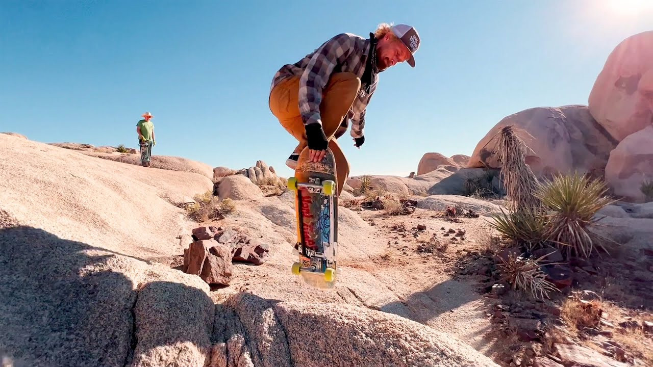 DIRT CLODS!!! For the first test of the new Dirt Clods wheels we went overboard to the most severe and harsh terrain we could find on some granite boulders in the California desert. The surface was lumpy and bumpy and pretty much like skating broken glass but the wheels held up great and performed exceptionally. Dirt Clods are All Terrain wheels for the rough streets, ditches and wherever you want to take them and expand your skateboarding world. They are available in 62mm 82a and 70mm 82a on blockheadskateboards.com . Super fun camping and shredding mission with Laban and Jesse….can’t wait for the next adventure! Video soon! Dave B. <br /><br />Part 1