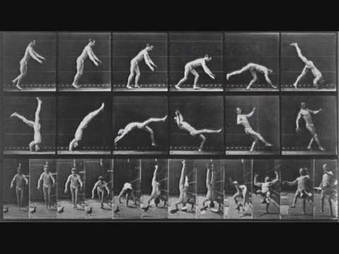 Philip Glass dedicated album "Photographer" (1983) to Eadweard Muybridge.<br /> <br /> Eadweard Muybridge (April 9, 1830 May 8, 1904) was a British-born photographer, known primarily for his early use of multiple cameras to capture motion. Muybridge was born Edward James Muggeridge at Kingston-on-Thames, England. He is believed to have changed his first name to match that of King Eadweard as shown on the plinth of the Kingston coronation stone, which was re-erected in Kingston in 1850. Muggeridge became Muygridge and then Muybridge after he had emigrated to America.<br /> <br /> Muybridge started his career as a publisher's agent and bookseller, but developed an interest in photography that seems to have been boosted when he was recovering in England after nearly being killed in a stagecoach crash. It has been suggested that he acted as an assistant to landscape photographer Carleton E. Watkins, but there is little evidence of this. Muybridge began to build his reputation in 1867 with photos of Yosemite and San Francisco (many of the Yosemite photographs reproduced the same scenes taken by Watkins). Muybridge quickly became famous for his landscape photographs, which showed the grandeur and expansiveness of the West. The images were published under the pseudonym Helios.<br /> <br /> In 1872, businessman and former California governor Leland Stanford hired Muybridge to settle a question (not a bet, as is popularly believed): Stanford claimed, contrary to popular belief, that there was a point in a horse's full gallop when all four hooves were off the ground. By 1878, Muybridge had successfully photographed a horse in fast motion using a series of fifty cameras. Each of the cameras were arranged along a track parallel to the horse's, and each of the camera shutters were controlled by trip wires which were triggered by the horse's hooves. This series of photos, taken at what is now Stanford University, is called The Horse in Motion, and shows that, indeed, the hooves all leave the ground, although not at the point of full extension forward and back, as contemporary illustrators tended to imagine, but rather at the moment when all the hooves are tucked under the horse, as it switches from "pulling" from the front legs to "pushing" from the back legs.<br /> <br /> In 1874, still living in the San Francisco Bay Area, Muybridge discovered that his wife had a lover, a Major Harry Larkyns. On October 17, 1874, he sought out Larkyns; said, "Good evening, Major, my name is Muybridge and here is the answer to the letter you sent my wife"; and shot and killed him. He was put on trial for the killing, but acquitted of the killing on the grounds that it was "justifiable homicide."<br /> <br /> Muybridge thought his wife's son had been fathered by Larkyns (although, as an adult, the young man had a remarkable resemblance to Muybridge). After the acquittal, Muybridge left the U.S. for a time and photographed in Central America, returning in 1877.<br /> <br /> Later, he conducted research in order to improve the chemistry of his development methods to better capture motion in his photography. Hoping to capitalize upon the considerable public attention those pictures drew, Muybridge invented the Zoopraxiscope, a machine similar to the Zoetrope, but that projected the images so the public could see realistic motion. The system was, in many ways, a precursor to the development of the motion picture.<br /> <br /> Muybridge used this technique many times to photograph people and animals to study their movement. The people were often photographed in little or no clothing in a variety of undertakings. From boxing, to walking down stairs, and even small children walking to their mother were sufficiently interesting to Muybridge to be the subject of his photographs. In any case, Muybridge's work stands near the beginning of the science of biomechanics and the mechanics of athletics.<br /> <br /> Similar setups of carefully timed multiple cameras are used in modern special effects photography with the opposite goal: capturing changing camera angles with little or no movement of the subject.<br /> <br /> Eadweard Muybridge returned to his native England in 1894 and died in 1904 in Kingston-on-the-Thames while living at the home of his cousin Catherine Smith, Park View, 2 Liverpool Road. He was cremated and his ashes interred at Woking.<br /> <br /> Eadweard Muybridge (1830-1904), któremu powięcony jest album "Photographer" to angielski fotografik mieszkający przez znaczną częsć życia w Stanach Zjednoczonych, pionier fotografii i filmu. Twórca pierwszego ruchomego obrazu w historii i pierwszego projektora. Urządzenie zwane "zoogryskopem" zaprezentował w 1880 roku na Akademii Sztuk Pięknych w San Francisco.<br /> Jego prace inspirowały wielu naukowców i artystów.