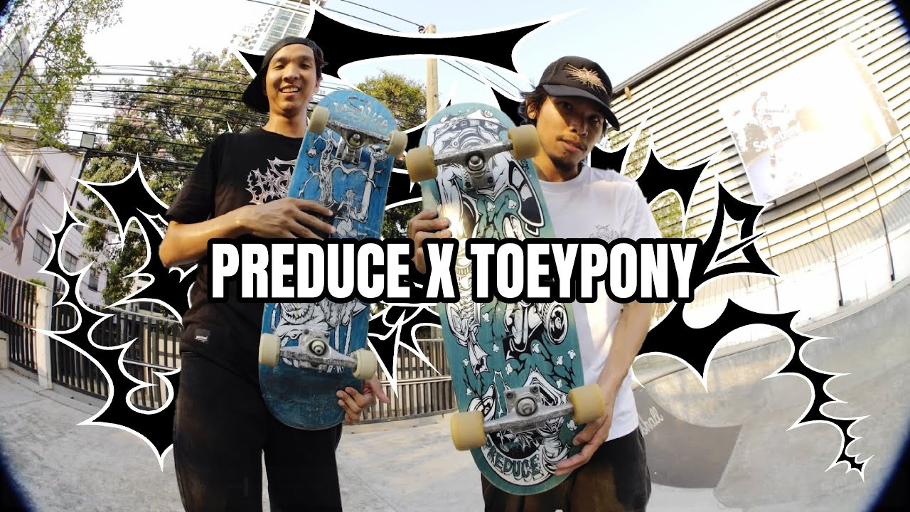 Here’s a behind the scene look and interview with @toeypony to see how his collaboration with Preduce came about and the inspirations behind the designs. <br /><br />The @preduce_skateboards x Toeypony collection is available on 22nd February 2025 at @preduceshop, on preduce.com and in a good skate shop near you.<br /><br />Video by @janchai<br /><br />#Preduce #PreduceXToeypony #BaanPreduce