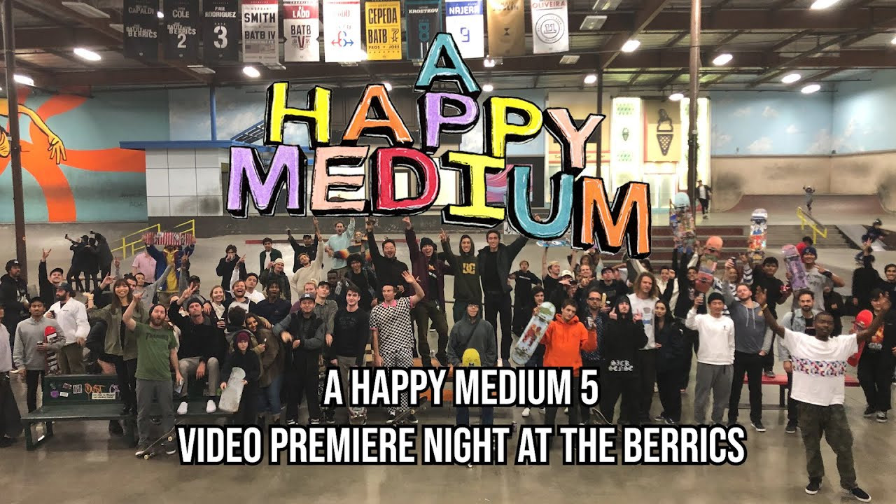 Here's a video of the premiere for A Happy Medium 5 that we had at The Berrics - it was an amazing night. A Happy Medium 5 is out now!! Available at ahmskateboarding.com<br /><br />Subscribe to the A Happy Medium youtube channel!<br />@AHappyMediumSkateboarding <br /><br />Follow us on instagram for more skating<br />@jasonparksucks<br />@a_happy_medium_<br /><br />March available at http://www.jasonparksucks.com/