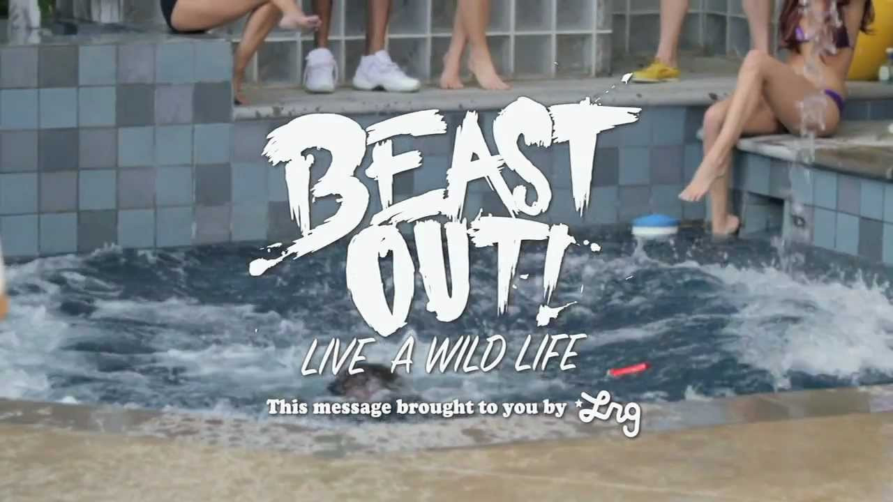 To build a bridge to the wild side, you gotta assemble the right crew. Summer 2012 is all about beasting out no matter the time or place. We do things our own way and live a wild life, so it seemed only right to bring together the cast of Comedy Central's hit show, Workaholics, LRG team rider Tommy Sandoval , and Windy City hip-hop duo The Cool Kids for a day of poolside debauchery. At LRG we don't grow up, we beast out.
