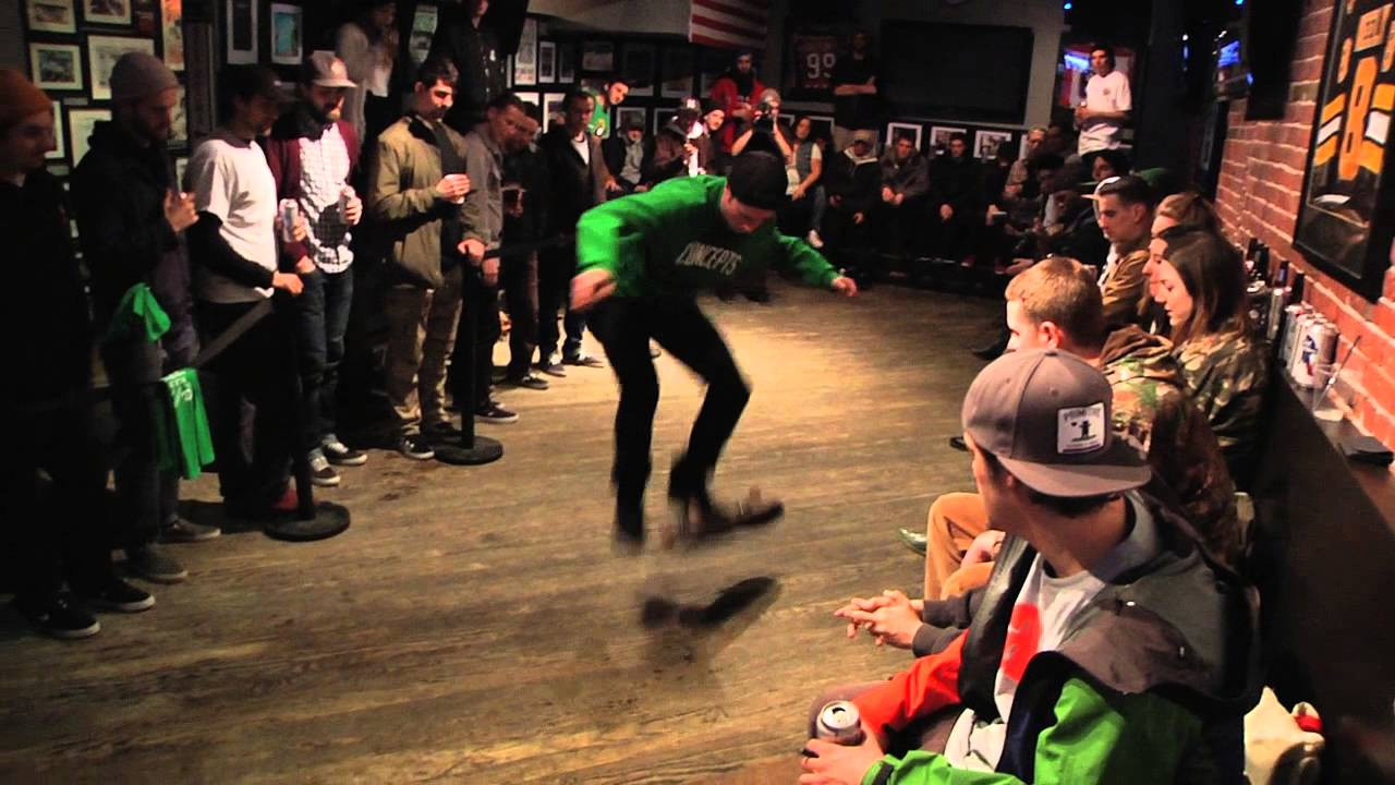 Finals Match - Curt Daley VS Jason Ross<br /><br />Everyone loves a good game of S.K.A.T.E., and most grown-ass men enjoy drinking adult beverages when spectating their favorite recreational activity. Why not put them together and have a game inside a bar?<br /><br />That was the line of thinking 3 years back when we teamed up with Converse to present the first Battle at the BARrics game of S.K.A.T.E at The North Star Bar.<br /><br />3 years later this event has become a tradition that marks the beginning of Spring here in Boston.<br /><br />On Sunday March 15th, 2015 we invited 16 of New England's finest flatgrounders to take part in this annual tradition.<br /><br />Thanks to generous support from the awesome folks at Converse we were able to up the ante and offer $800 in cash prizes.<br /><br />Tricks were done, PBR's were drunk, brackets were busted, and a great time was had by all!<br /><br />Many thanks go out to Converse CONS, Pabst Blue Ribbon, SmlTalk, and the North Star Boston for making this event possible.<br /><br />Filmed by Rob Fraebel and Michael Cirelli<br />Edited by Rob Fraebel<br /><br />Watch all of this BARrics games in this playlist - https://www.youtube.com/playlist?list=PLL3Nf9OsRfyguqSnFwRzImSYq96ap1zJD<br /><br />Follow us @orchardshop or visit www.OrchardShop.com to stay up to date for tons of different Boston Skateboarding action.