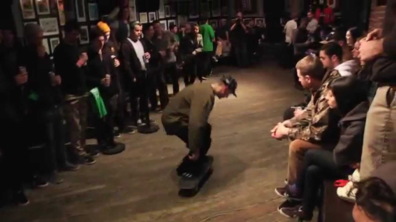 Quarterfinals - Eric Dasaro VS Eddie Comini<br /><br />This Quarterfinals match pits two heavy hitters head to head, but even with cash money on the line these guys keep it classy and give the ol' "3 For Friends" on the last letter.<br /><br />Everyone loves a good game of S.K.A.T.E., and most grown-ass men enjoy drinking adult beverages when spectating their favorite recreational activity. Why not put them together and have a game inside a bar?<br /><br />That was the line of thinking 3 years back when we teamed up with Converse to present the first Battle at the BARrics game of S.K.A.T.E at The North Star Bar.<br /><br />3 years later this event has become a tradition that marks the beginning of Spring here in Boston.<br /><br />On Sunday March 15th, 2015 we invited 16 of New England's finest flatgrounders to take part in this annual tradition.<br /><br />Thanks to generous support from the awesome folks at Converse we were able to up the ante and offer $800 in cash prizes.<br /><br />Tricks were done, PBR's were drunk, brackets were busted, and a great time was had by all!<br /><br />Many thanks go out to Converse CONS, Pabst Blue Ribbon, SmlTalk, and the North Star Boston for making this event possible.<br /><br />Filmed by Rob Fraebel and Michael Cirelli<br />Edited by Rob Fraebel<br /><br />Watch all of this BARrics games in this playlist - https://www.youtube.com/playlist?list=PLL3Nf9OsRfyguqSnFwRzImSYq96ap1zJD<br /><br />Follow us @orchardshop or visit www.OrchardShop.com to stay up to date for tons of different Boston Skateboarding action.