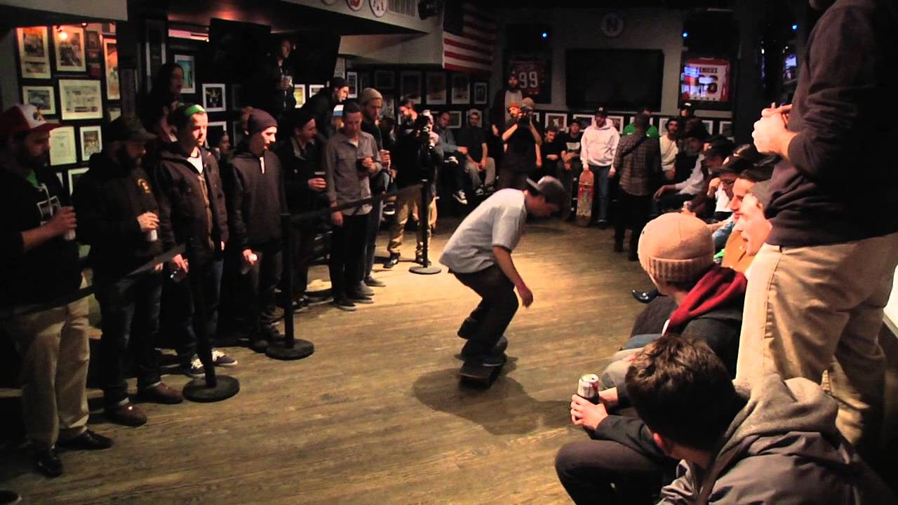 First Round Match - Jeff Burke VS Ariel Perl<br /><br />Everyone loves a good game of S.K.A.T.E., and most grown-ass men enjoy drinking adult beverages when spectating their favorite recreational activity. Why not put them together and have a game inside a bar?<br /><br />That was the line of thinking 3 years back when we teamed up with Converse to present the first Battle at the BARrics game of S.K.A.T.E at The North Star Bar.<br /><br />3 years later this event has become a tradition that marks the beginning of Spring here in Boston.<br /><br />On Sunday March 15th, 2015 we invited 16 of New England's finest flatgrounders to take part in this annual tradition.<br /><br />Thanks to generous support from the awesome folks at Converse we were able to up the ante and offer $800 in cash prizes.<br /><br />Tricks were done, PBR's were drunk, brackets were busted, and a great time was had by all!<br /><br />Many thanks go out to Converse CONS, Pabst Blue Ribbon, SmlTalk, and the North Star Boston for making this event possible.<br /><br />Filmed by Rob Fraebel and Michael Cirelli<br />Edited by Rob Fraebel<br /><br />Watch all of this BARrics games in this playlist - https://www.youtube.com/playlist?list=PLL3Nf9OsRfyguqSnFwRzImSYq96ap1zJD<br /><br />Follow us @orchardshop or visit www.OrchardShop.com to stay up to date for tons of different Boston Skateboarding action.