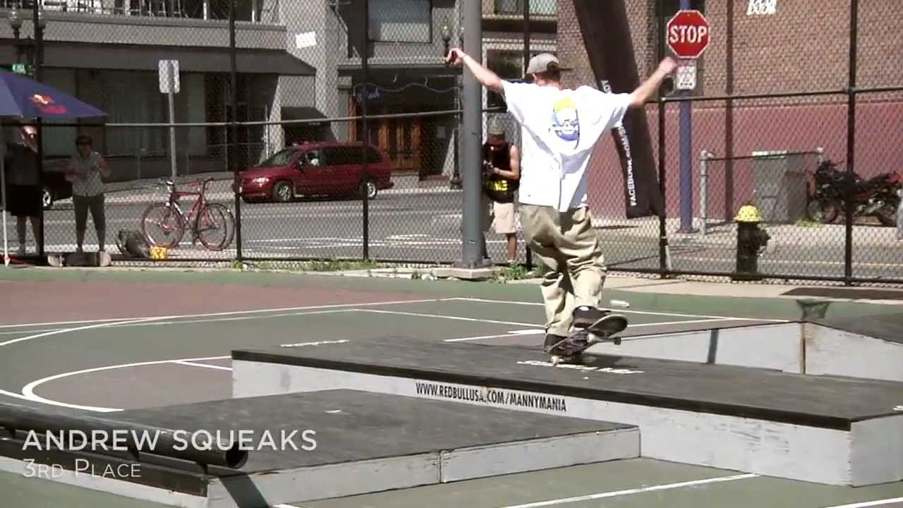 On Saturday June 30th Red Bull teamed up with Orchard Skateshop in Boston to present the Boston Qualifiers for the 2012 Manny Mania contest series.<br /><br />Red Bull Manny Mania has grown into one of the biggest global contests while still balancing a relaxed vibe as it seeks to award the highest level of technical trickery on two wheels.<br />The winner from each qualifier will earn a trip to Woodward East in Pennsylvania to compete in the Red Bull Manny Mania National Final and the cream of the crop will move on to skate with the hopes of the U.S. on the back of their board in the Red Bull Manny Mania World Final in New York City. The marquee event - the Red Bull Manny Mania Pro - takes place on Sunday, August 19th.<br /><br />Some of Boston's best came out for the contest, but it was Baltimore MD's Matt Ray that ended up taking the cake.<br />2nd place - Ryan Stiffler<br />3rd place- Andrew "Squeaks" Whittier<br /><br />Video filmed and edited by Alex Pelletier<br /><br />A huge thank you to all of the events sponsors including Red Bull, 5Boro, Supra, Andale, Skull Candy and Skateboarder Magazine.