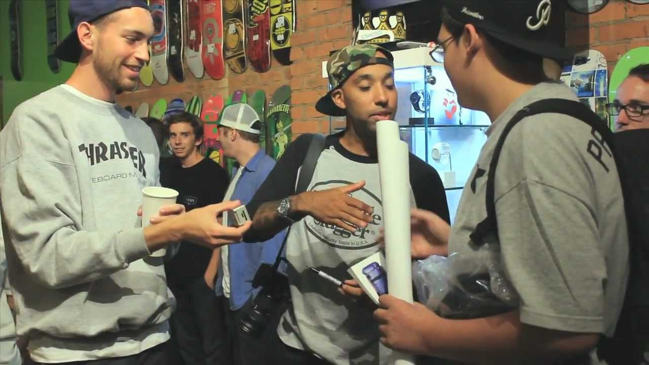 On Monday September 10th, the Dickies team visited Boston for their Northeast Excursion tour. The guys came through the shop, signed some autographs and slaughtered the miniramp!<br />In this clip, Habitat am Brian Delatorre talks about the trip and why he is stoked to be riding for Dickies.<br />In order of appearance on the ramp: Brian Delatorre, Tom Remillard, Stevie Perez, Jon Scianneaux, Vincent Alvarez, Dan Plunkett, Pat McClain<br /><br />Filmed and edited by Michael Chew.<br /><br />www.DickiesSkate.com<br />www.OrchardShop.com