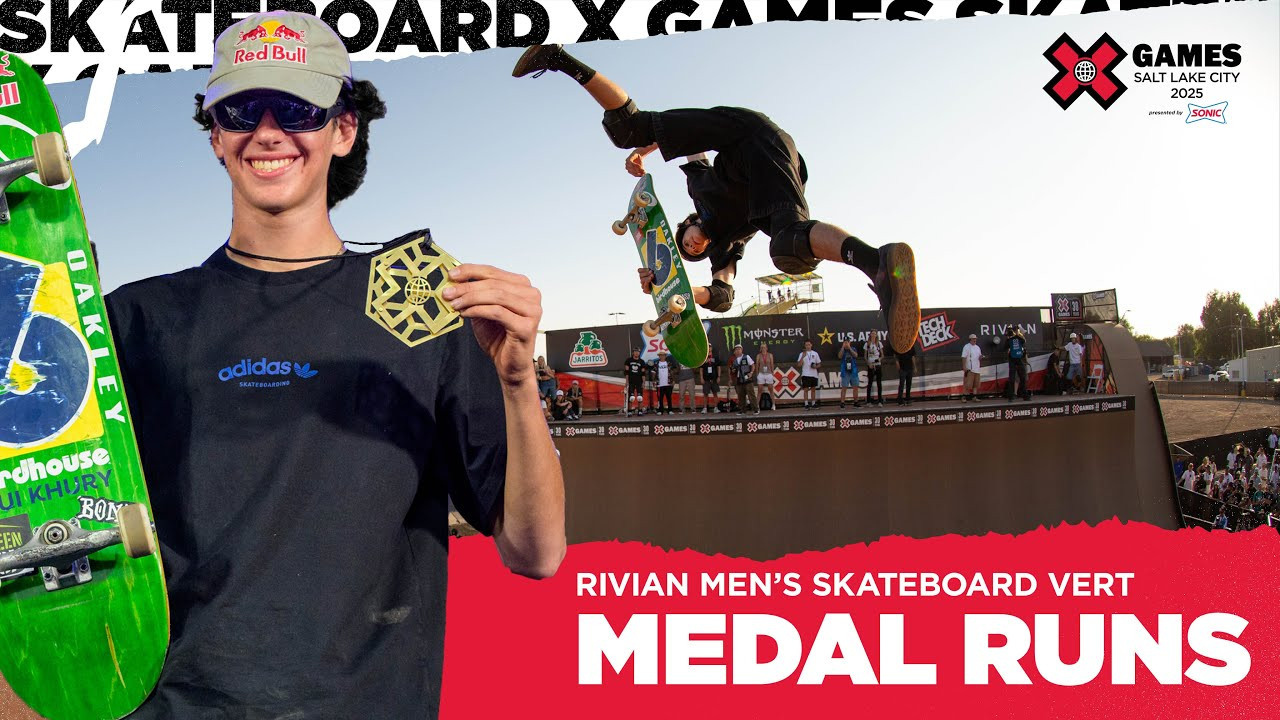 Watch the top 3 podium runs of Rivian Men’s Skateboard Vert from X Games Salt Lake City 2025 Presented by SONIC!<br /><br />Vert is a style of skateboarding that involves performing tricks on a large U-shaped ramp called a halfpipe or vert ramp. The rider gains speed by pumping up and down the ramp, building momentum for aerial maneuvers that can reach heights exceeding 10 feet. Skaters perform a variety of tricks, including spins, flips and grabs, while soaring through the air above the ramp. Skateboard vert requires a combination of speed, agility and courage, as riders must maintain control while executing complex aerial maneuvers at high speeds. In contests, skaters perform a series of tricks, with judges awarding points based on the difficulty, execution and overall style.<br /><br />#XGames #XGamesSLC #Skateboarding <br />____<br /><br />X Games — your destination for all things action sports, music, lifestyle and everything in between. <br /><br />Visit our official homepage at http://xgames.com for more coverage and highlights.<br /><br />SUBSCRIBE: https://www.youtube.com/XGames<br /><br />Check us on Social @XGames:<br />Instagram ► https://instagram.com/xgames<br />TikTok ► https://www.tiktok.com/@XGames<br />Twitter ► https://twitter.com/xgames<br />Facebook ► https://facebook.com/XGames<br />Twitch ► https://www.twitch.tv/xgames<br />Snapchat ► @xgames<br />Text Us! ► (772) 494-2637<br /><br />Thanks for watching #XGames!